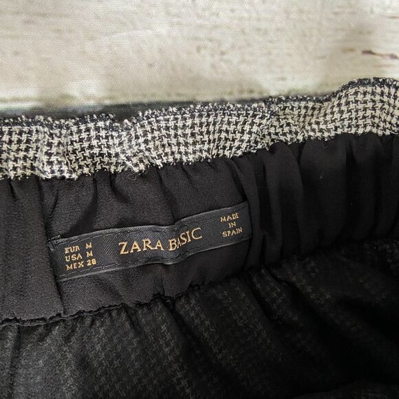 Zara Front Pleated Gingham Skirt Size M - Picture 2 of 9